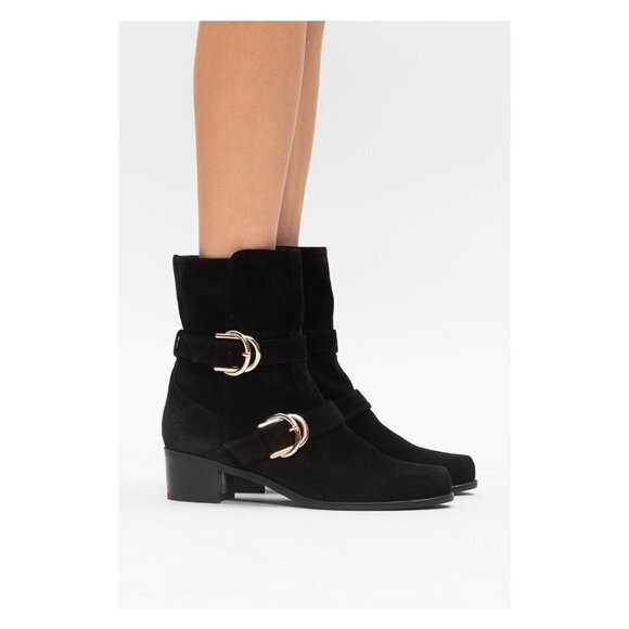 STUART WEITZMAN NWOB Britain Suede Boots in Black - Picture 1 of 15